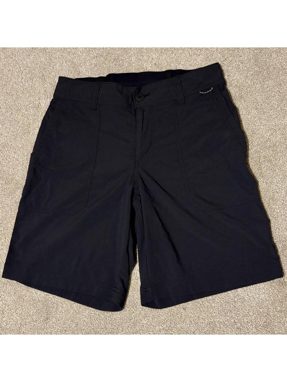 REI Co-op Womens Hiking Shorts Black Elastic Waist Nylon Stretch Zip Pocket Sz 6